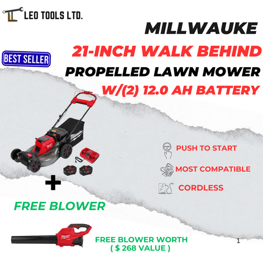 Milwaukee 2823-22HD M18 FUEL 18V Brushless Cordless 21-inch Walk Behind Self-Propelled Lawn Mower W/(2) 12.0 Ah Battery + Free Promo "M18 Blower"
