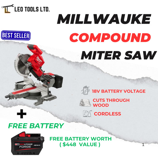 Milwaukee 2734-20 M18 FUEL 18V Lithium-Ion Cordless 10" Dual Bevel Sliding Compound Miter Saw (Tool Only)