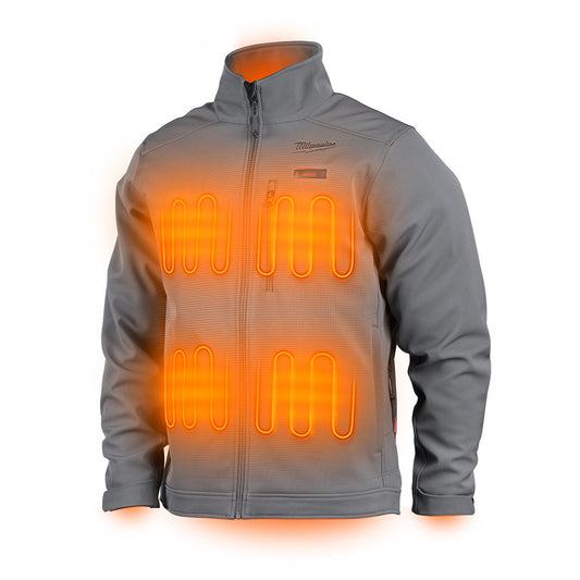 Milwaukee 204G-21L M12 Heated TOUGHSHELL Gray Jacket Kit - Large
