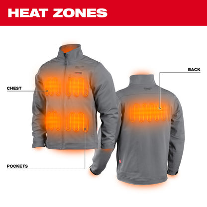 Milwaukee 204G-21XL M12 Heated TOUGHSHELL Gray Jacket Kit - Extra Large