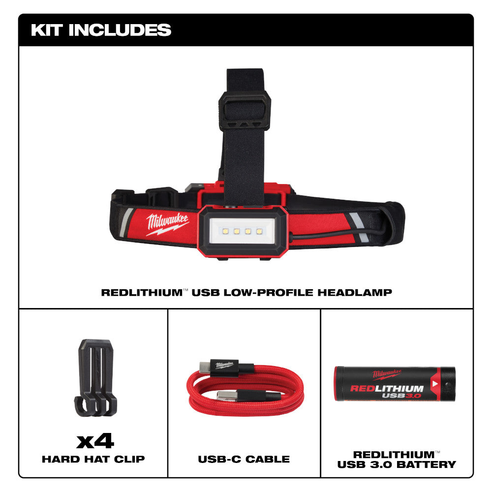 Milwaukee 2115-21 REDLITHIUM USB 600 Lumen Low-Profile Headlamp