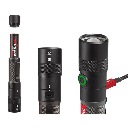 Milwaukee 2161-21 1100 Lumens LED USB Rechargeable Twist Focus Flashlight