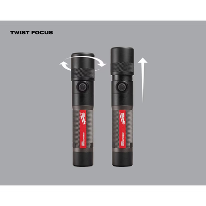 Milwaukee 2161-21 1100 Lumens LED USB Rechargeable Twist Focus Flashlight