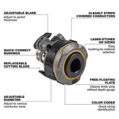 Milwaukee 49-16-B103 0.7in - 1in Adjustable Bushing for M18 FUEL 2937-20 Covered Conductor Cable Stripper