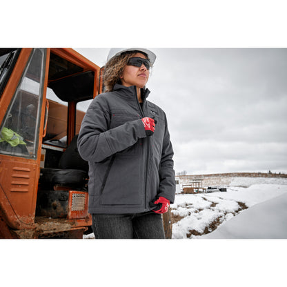 Milwaukee 234G-21S M12 Women's Heated AXIS Hooded Gray Jacket Kit - Small