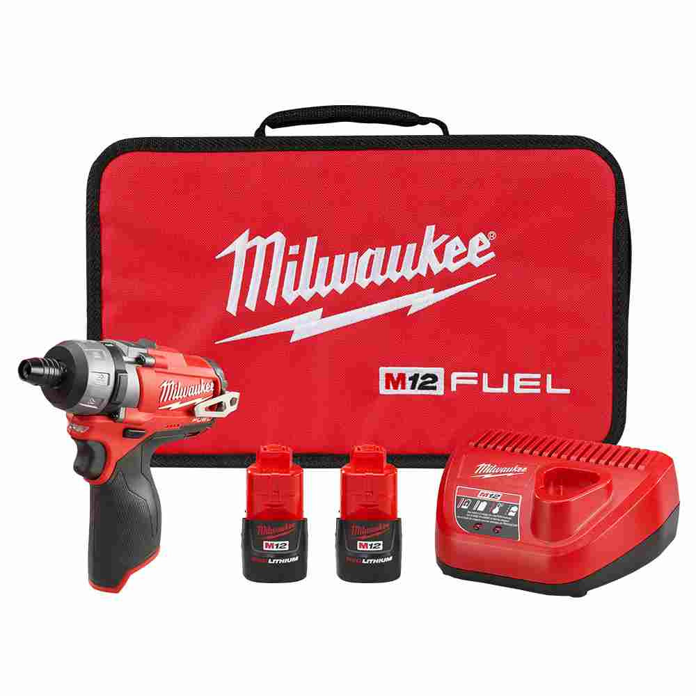 Milwaukee 2402-22 M12 FUEL Cordless Brushless 1/4in Hex 2-Speed Screwdriver Kit