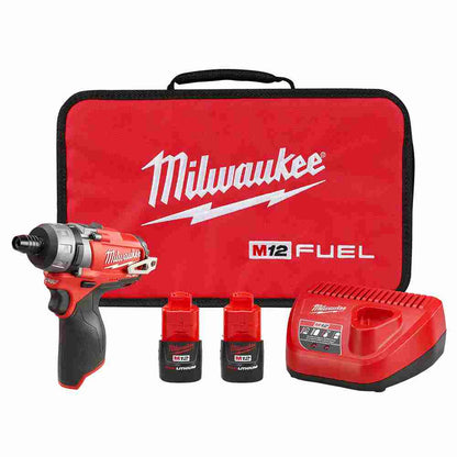 Milwaukee 2402-22 M12 FUEL Cordless Brushless 1/4in Hex 2-Speed Screwdriver Kit