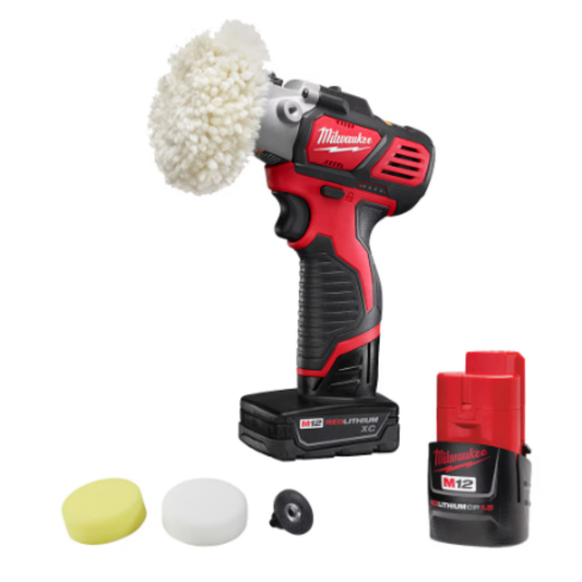 Milwaukee 2438-22X M12 12-Volt Lithium-Ion Cordless Variable Speed Polisher/Sander XC/Compact Battery Kit