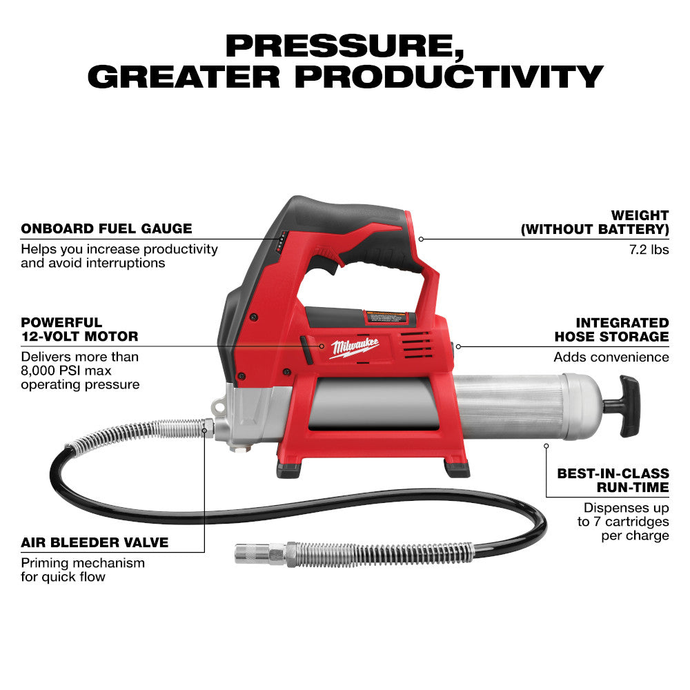 Milwaukee 2446-20 M12 Cordless Grease Gun (Tool Only)