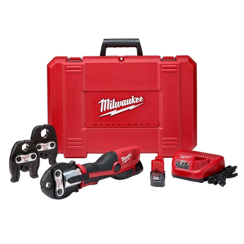 Milwaukee 2473-22 M12 12V Li-Ion Force Logic Cordless Press Tool Kit w/ 3 jaws with (2) 1.5 Ah Battery and Hard Case