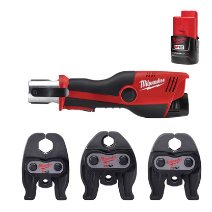 Milwaukee 2473-22 M12 12V Li-Ion Force Logic Cordless Press Tool Kit w/ 3 jaws with (2) 1.5 Ah Battery and Hard Case
