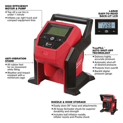 Milwaukee 2475-20 Tool M12 12-Volt Lithium-Ion Cordless Compact Inflator (Tool-Only)