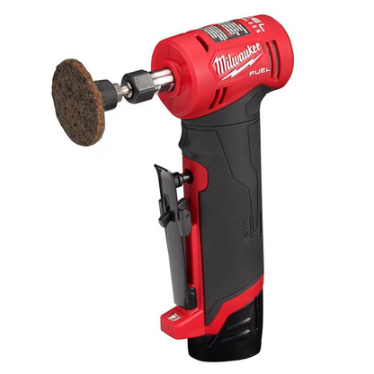 Milwaukee 2485-22 M12 FUEL 12V Lithium-Ion Brushless Cordless 1/4" Right Angle Die Grinder Kit with (2) 2.0Ah Batteries