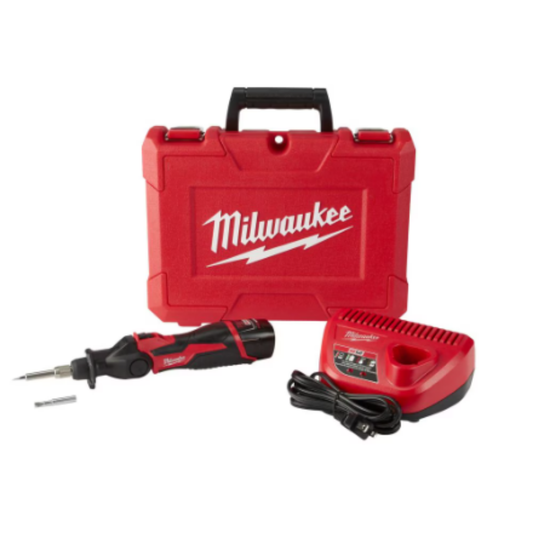 Milwaukee 2488-21 M12 12-Volt Lithium-Ion Cordless Soldering Iron Kit With (1) 1.5Ah Batteries, Charger & Hard Case