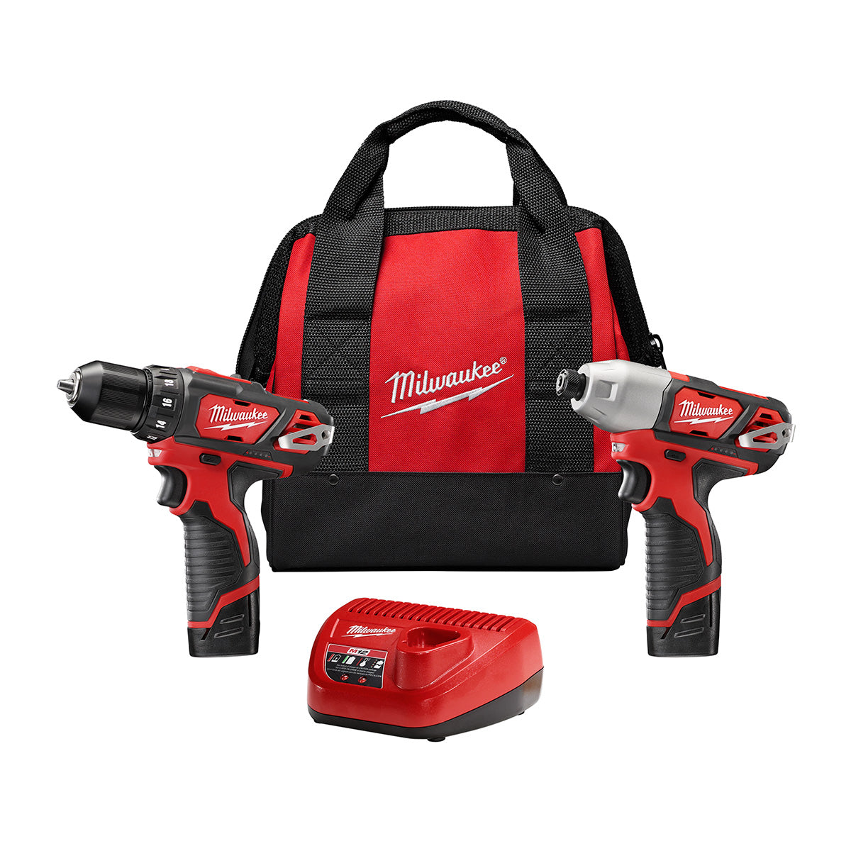 Milwaukee 2494-22 M12 2-Tool Cordless 3/8in Drill/Driver & 1/4in Hex Impact Driver Combo Kit