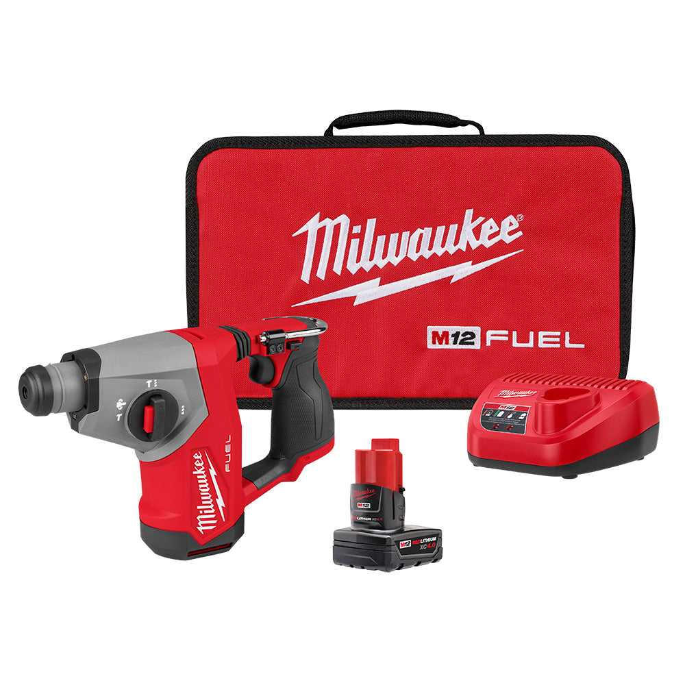 Milwaukee 2508-21XC M12 FUEL Cordless Brushless 5/8in SDS-Plus Rotary Hammer Kit