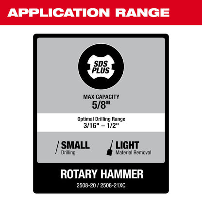 Milwaukee 2508-21XC M12 FUEL Cordless Brushless 5/8in SDS-Plus Rotary Hammer Kit