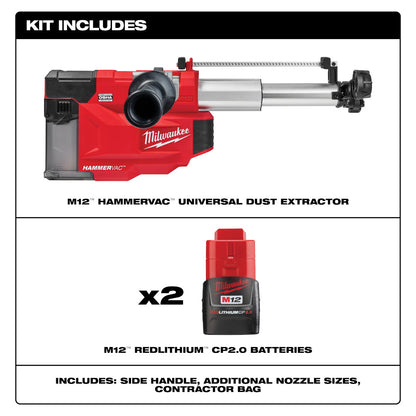 Milwaukee 2509-22 M12 HAMMERVAC Universal Dust Extractor Kit