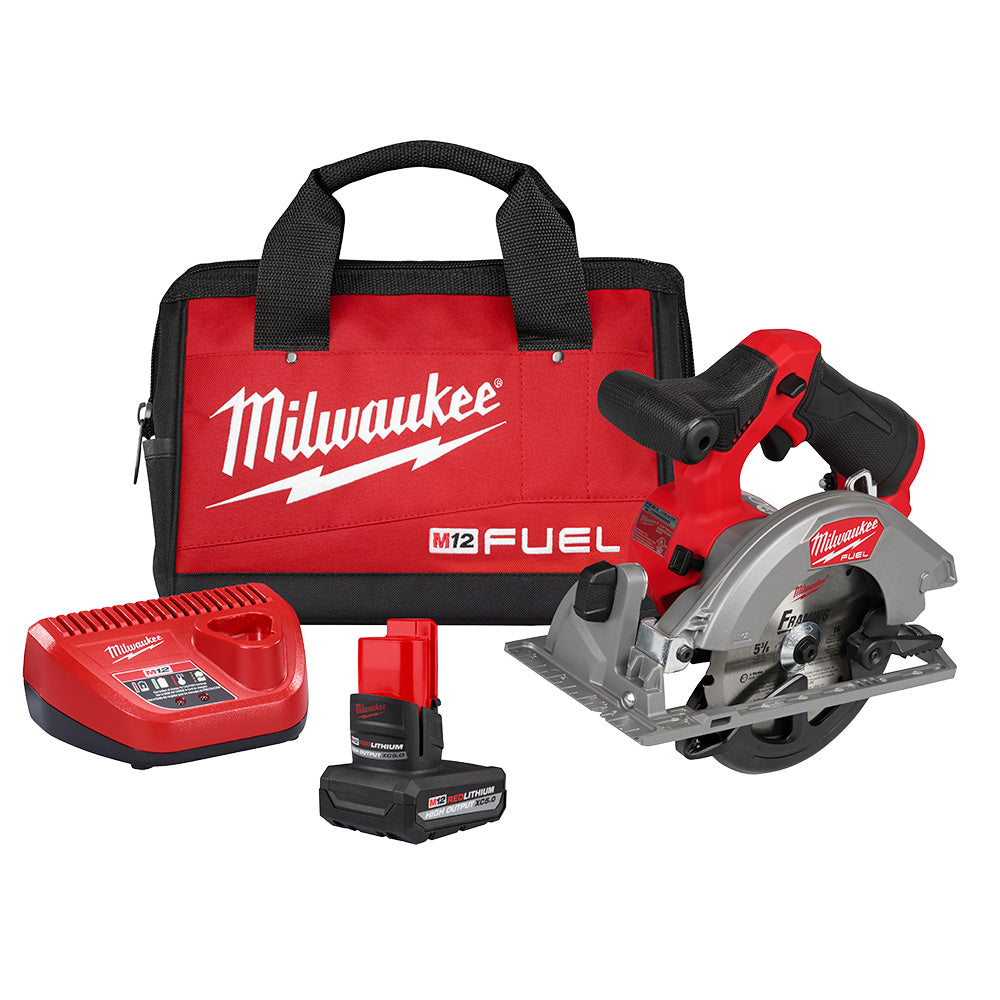 Milwaukee 2521-21HO Tool M12 FUEL 12V Lithium-Ion Brushless Cordless 5-3/8 Circular Saw Kit