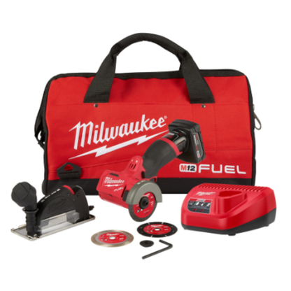Milwaukee 2522-21XC M12 FUEL 12-Volt 3 inch Lithium-Ion Brushless Cordless Cut Off Saw Kit with 4.0 Ah Battery and Charger