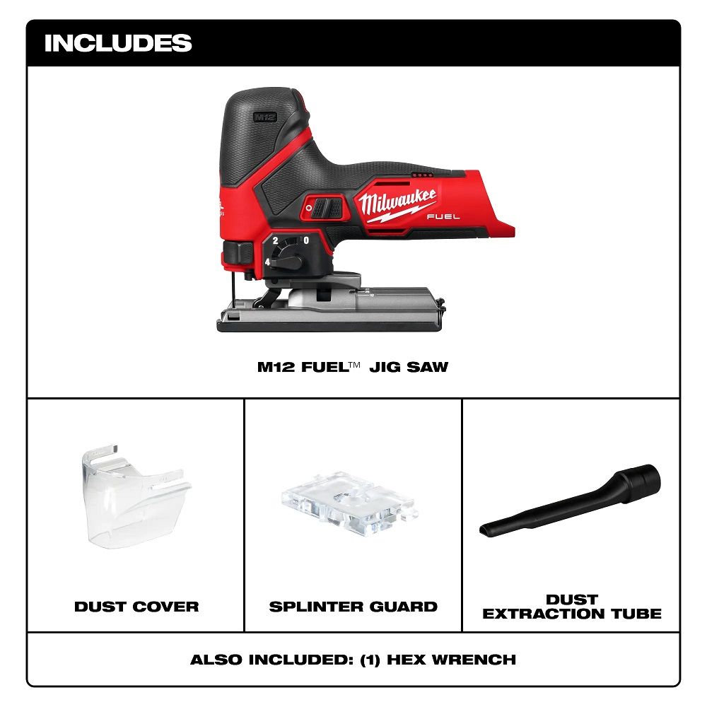 Milwaukee 2545-20 Tool M12 12V FUEL Lithium-Ion Cordless Jig Saw (Tool-Only)