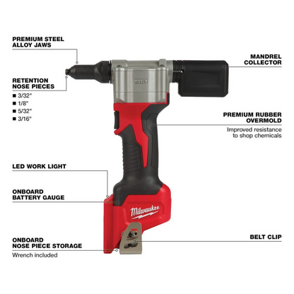 Milwaukee 2550-20 M12 12V Lithium-Ion Cordless Rivet Tool (Tool Only)