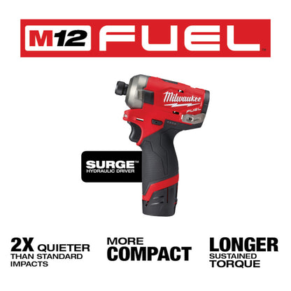 Milwaukee 2551-20 M12 FUEL SURGE Cordless Brushless 1/4in Hex Hydraulic Impact Driver (Tool Only)
