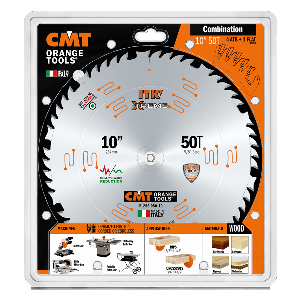 CMT 256.050.10 256-Series ITK Combination Circular Saw Blade 10"