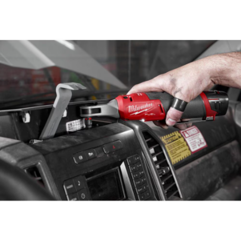 Milwaukee 2566-22 M12 FUEL 12-Volt Lithium-Ion Brushless Cordless High Speed 1/4 -inch Ratchet Kit with (2) Batteries