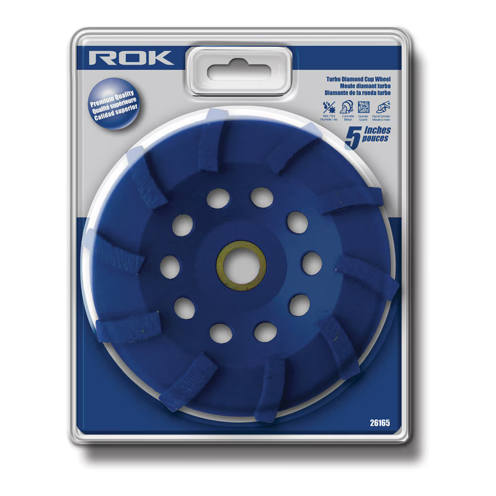 5" Turbo Diamond Cup Wheel for Concrete, Masonry & Stone Grinding