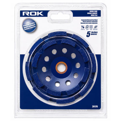5" Double Row Segmented Diamond Cup Wheel for Concrete Grinding