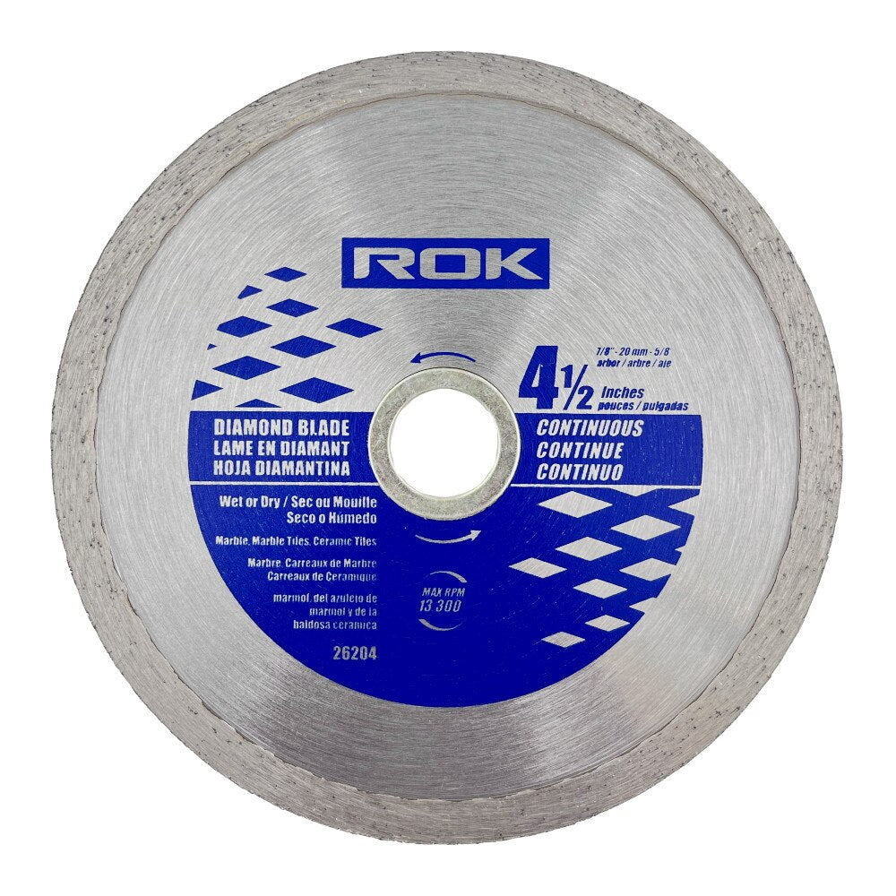 4-1/2" Continuous Rim Diamond Blade for Tile, Ceramic & Porcelain Cutting