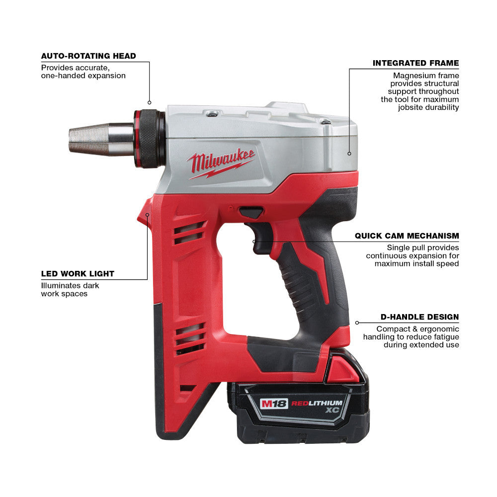 Milwaukee 2632-22XC M18 Cordless Pro PEX Expansion Tool Kit
