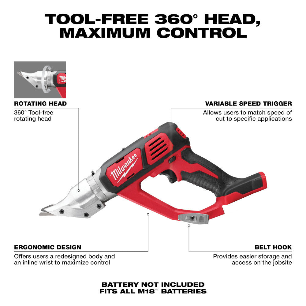 Milwaukee 2635-20 M18 Cordless 18 Gauge Double Cut Shear (Tool Only)