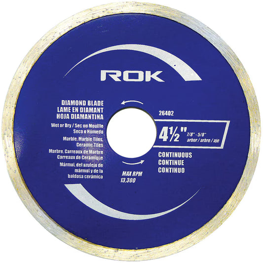 4-1/2" Continuous Rim Diamond Blade for Tile, Porcelain & Ceramic Cutting