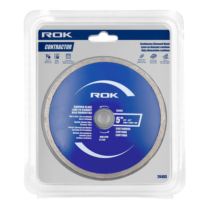 5" Continuous Rim Diamond Blade for Tile, Ceramic & Marble Cutting