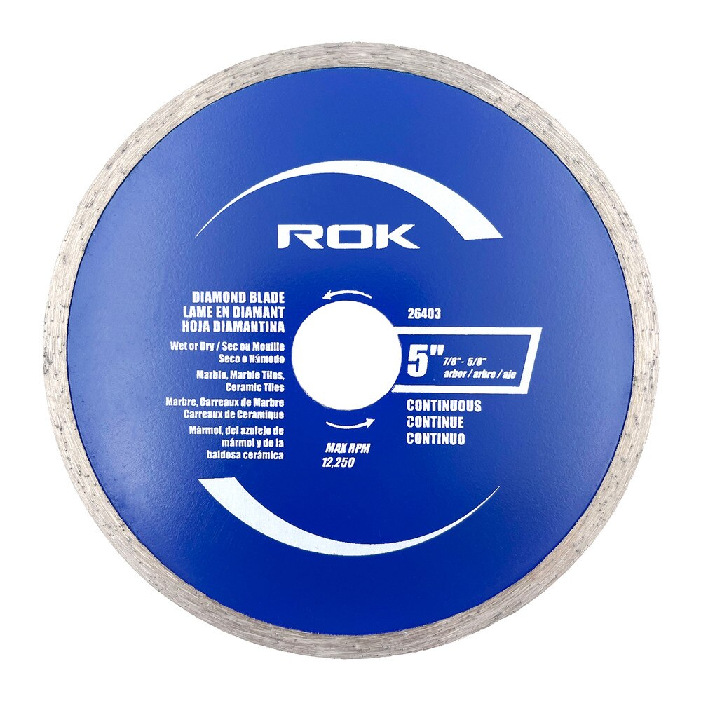 5" Continuous Rim Diamond Blade for Tile, Ceramic & Marble Cutting