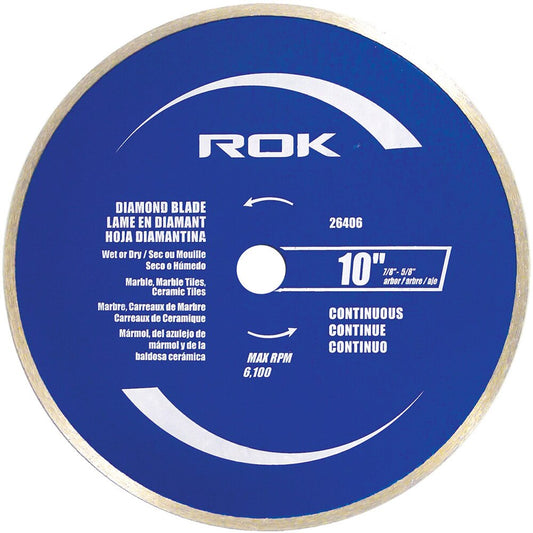 10" Continuous Rim Diamond Blade for Tile, Ceramic & Marble Cutting