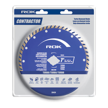 7" Turbo Diamond Blade for Concrete, Tile & Masonry