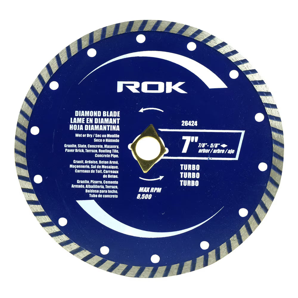 7" Turbo Diamond Blade for Concrete, Tile & Masonry