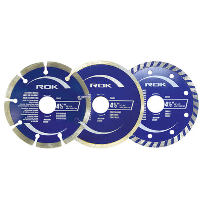 3 PC 4-1/2" Diamond Blade Set for Cutting Applications