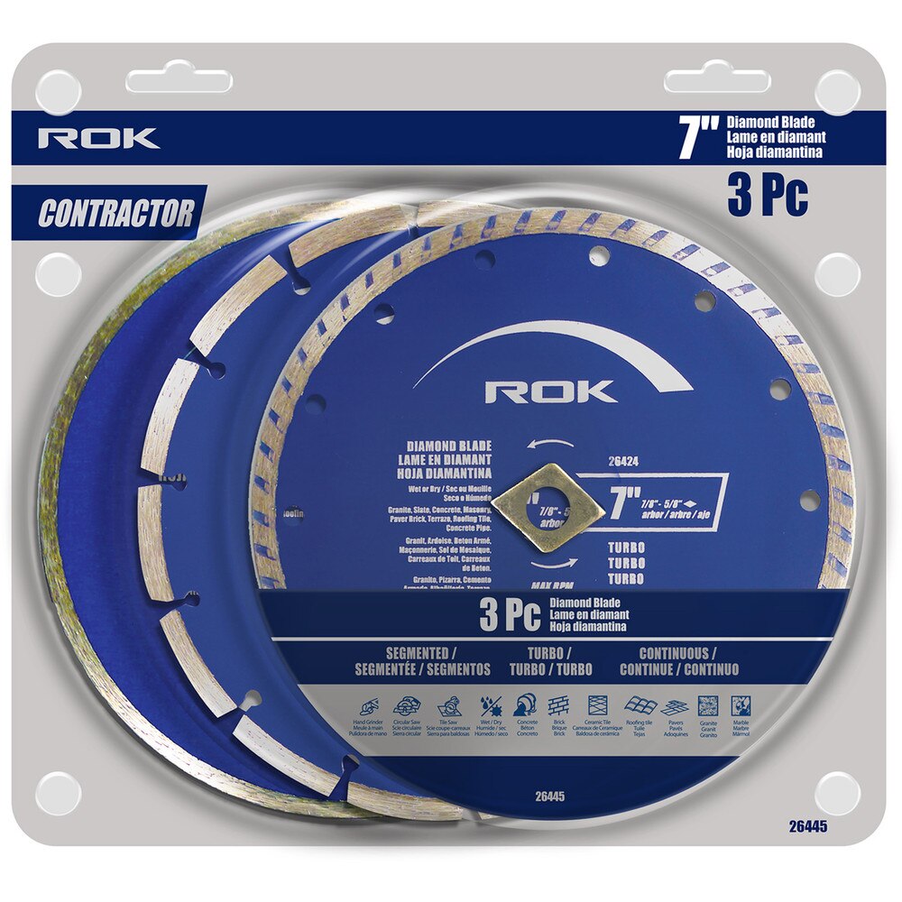 3 PC 7" Diamond Blade Set for Cutting Masonry and Concrete