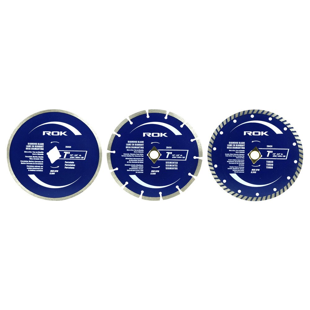 3 PC 7" Diamond Blade Set for Cutting Masonry and Concrete