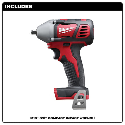 Milwaukee 2658-20 M18 Cordless 3/8in Impact Wrench with Friction Ring (Tool Only)