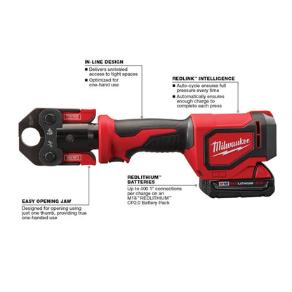 Milwaukee 2674-22C M18 Cordless Short Throw Press Tool Kit with PEX Crimp Jaws
