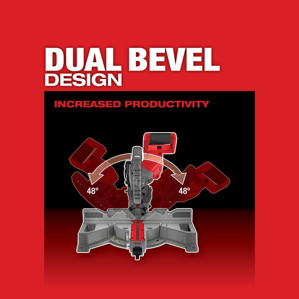 Milwaukee 2733-20 M18 FUEL 18V Li-Ion Brushless Cordless 7-1/4" Dual Bevel Sliding Compound Miter Saw (Tool-Only)