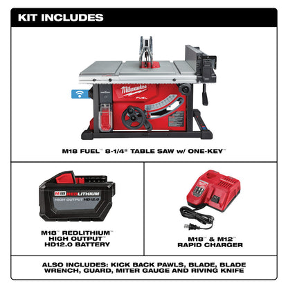 Milwaukee 2736-21HD M18 FUEL Cordless Brushless 8-1/4in Table Saw with One-Key Kit