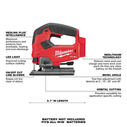 Milwaukee 2737B-20 M18 FUEL Cordless Brushless Barrel Grip Jig Saw (Tool Only)