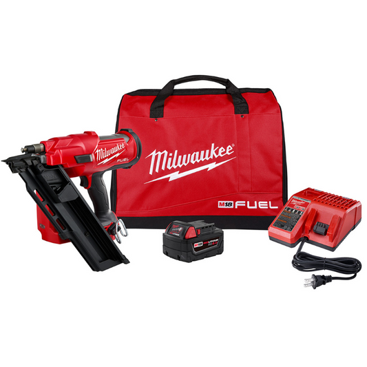 Milwaukee 2745-21 M18 FUEL 18V 3-1/2 Inch 30-Degree Cordless Framing Nailer Kit w/ M18 5.0 Ah XC Battery