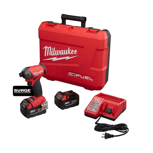 Milwaukee 2760-22 M18 FUEL SURGE 18-Volt Brushless Cordless 1/4 -inch Hex Impact Driver Compact Kit With (2) 5.0Ah Batteries